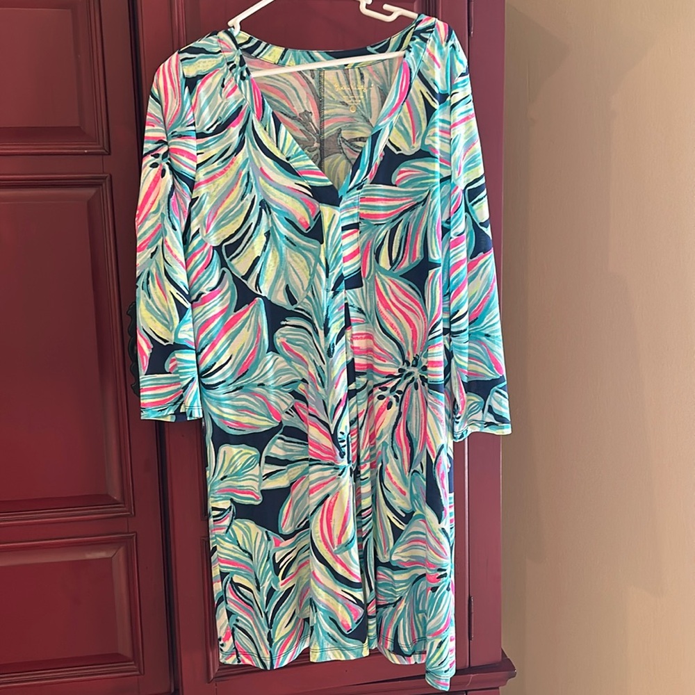 Lilly Pulitzer Long Sleeve Amina Dress Hugh Tide Dancing Lady